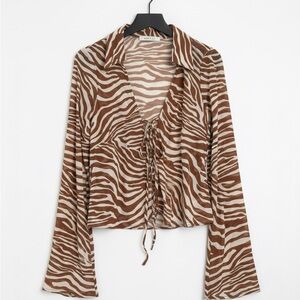 12TH TRIBE Zebra Print Women's Top